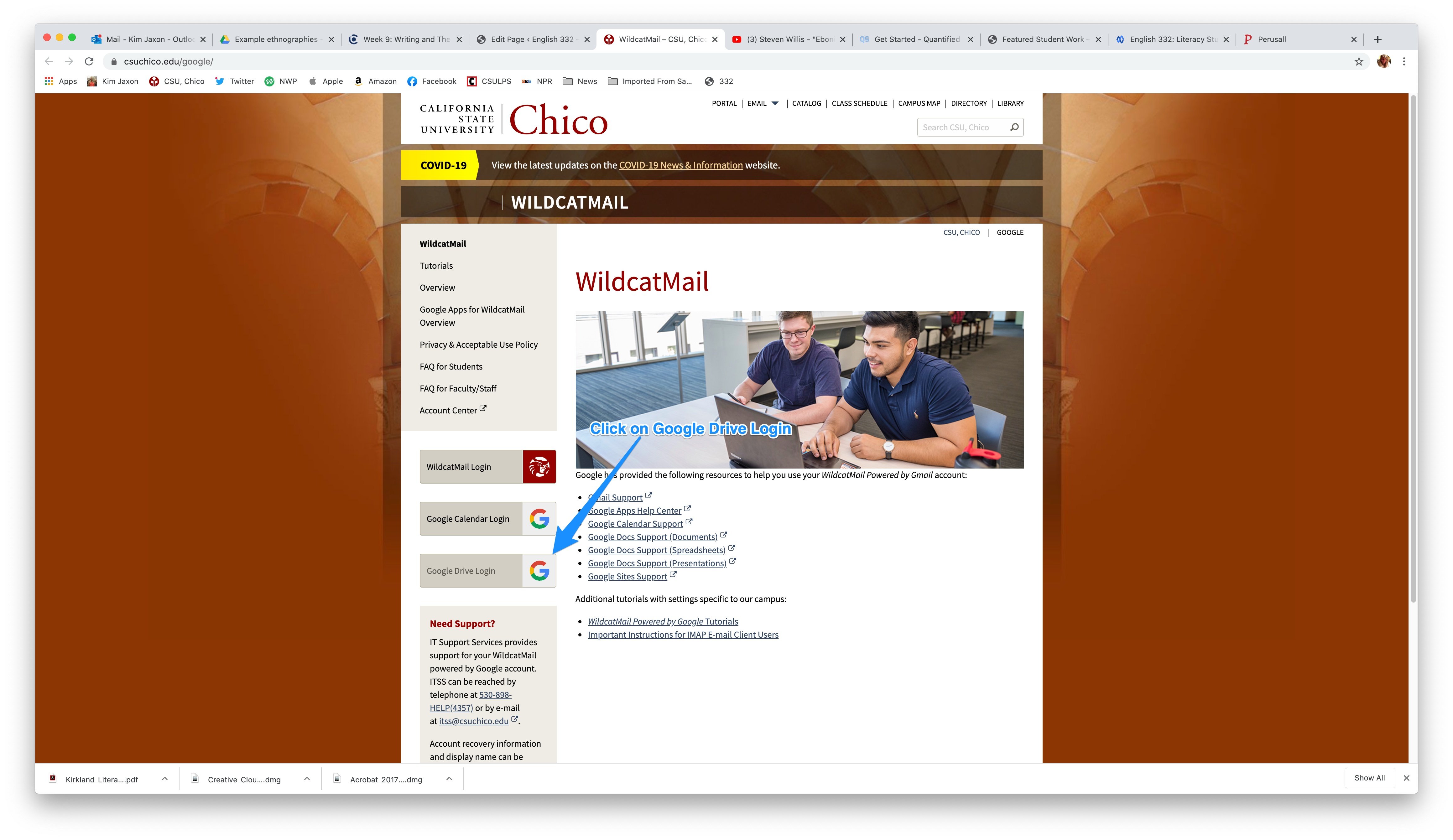 image of Chico State webpage