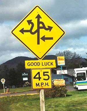 funny road sign